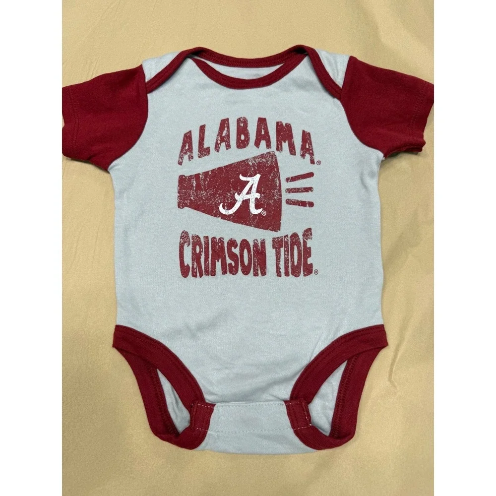 Alabama Crimson Tide Baby Bodysuit 3-Piece Set Team Athletics Crimson Grey 0-3M
